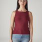 Women's Solid Slim Fit Ribbed T-Shirt - Front View