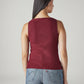 Women's Solid Slim Fit Ribbed T-Shirt - Back View