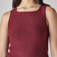 Women's Solid Slim Fit Ribbed T-Shirt - Detail View