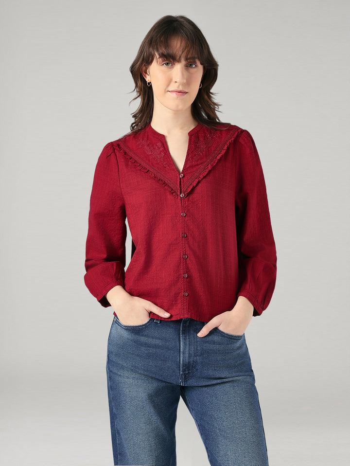 Women's Embroidered Regular Fit Top
