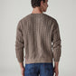 Men's Solid Regular Fit Cable Knit Sweater - Back View