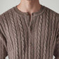 Men's Solid Regular Fit Cable Knit Sweater - 20 View