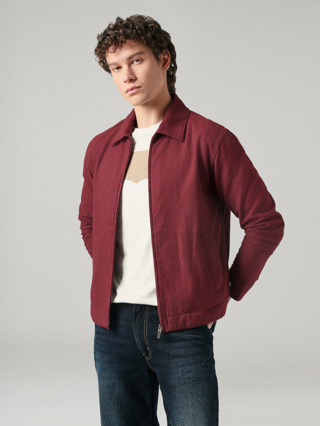 Men's Redloop Solid Slim Fit Flannel Shacket