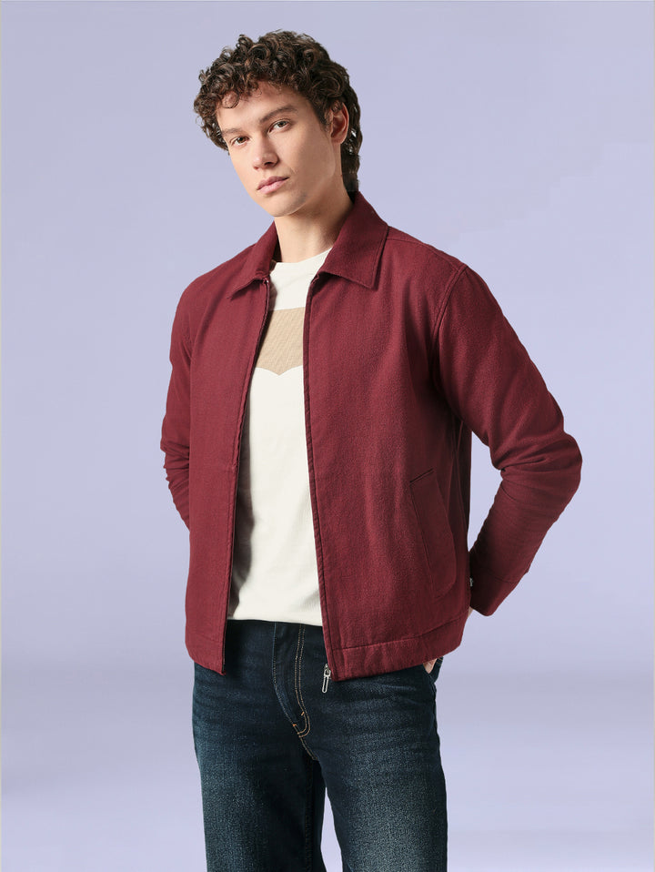 Men's Redloop Solid Slim Fit Flannel Shacket