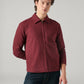 Men's Redloop Solid Slim Fit Flannel Shacket - Front View