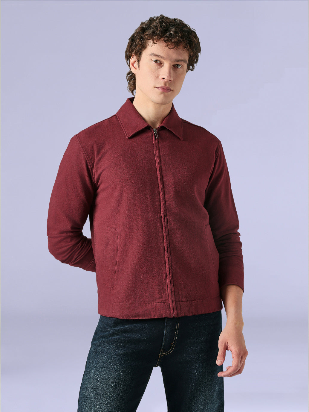Men's Redloop Solid Slim Fit Flannel Shacket - 879f0fe0-4a7d-4403-a13f-2714e03ae6e6 View