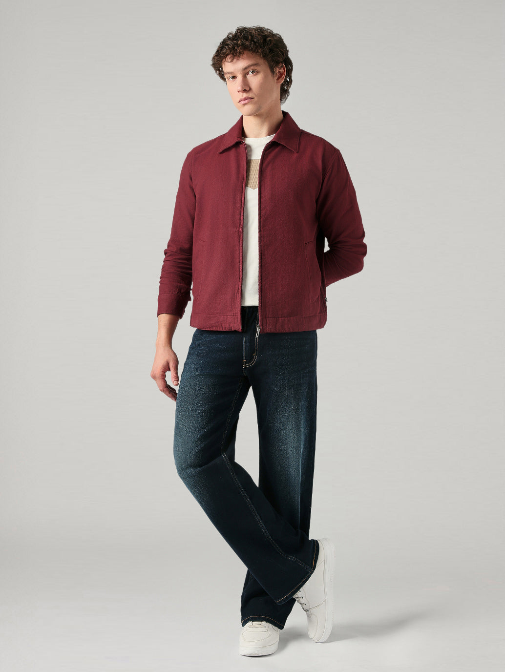 Men's Redloop Solid Slim Fit Flannel Shacket - Full View