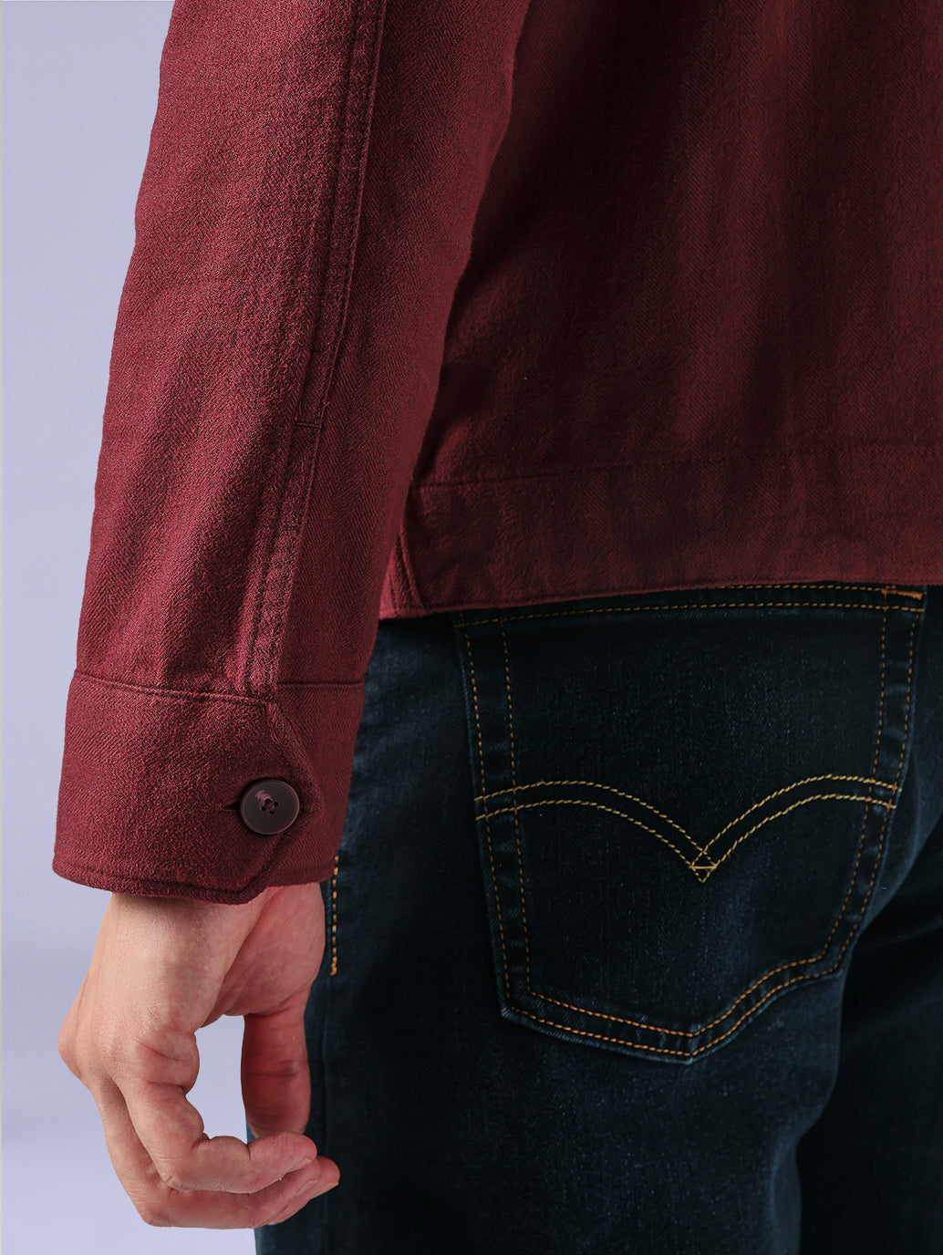 Men's Redloop Solid Slim Fit Flannel Shacket - f3f4e3b4-2576-4383-8da1-f99f5b960e82 View