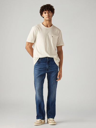 Men's 517 Blue Bootcut Fit Mid Rise Hyper Stretch Jeans-image-1