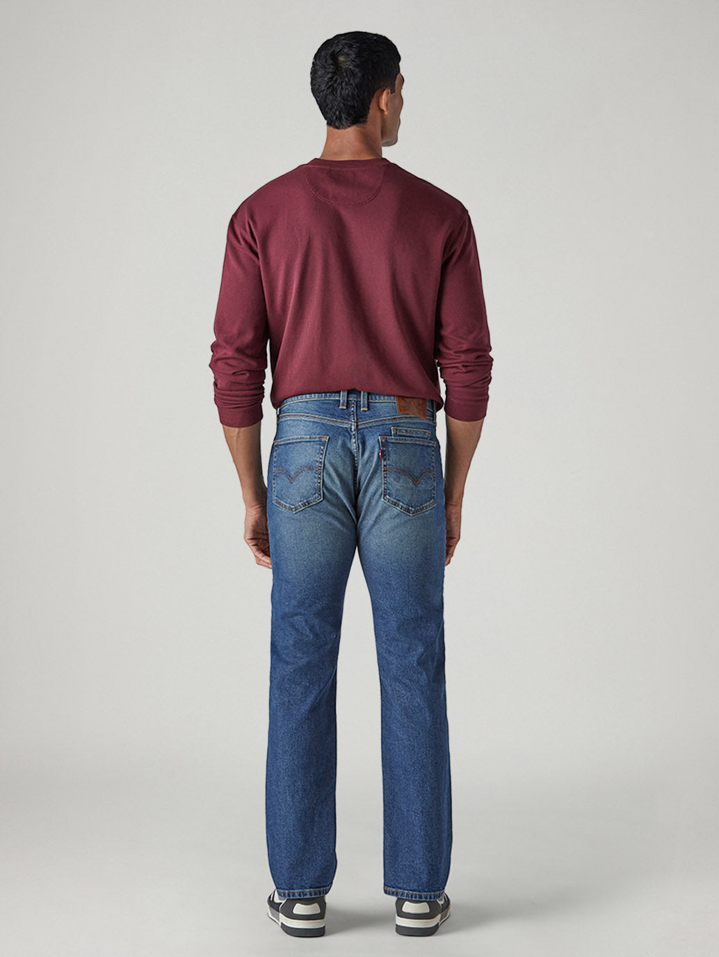 Men's 505 Tinted Dark Indigo Straight Fit Mid Rise Jeans - Side View