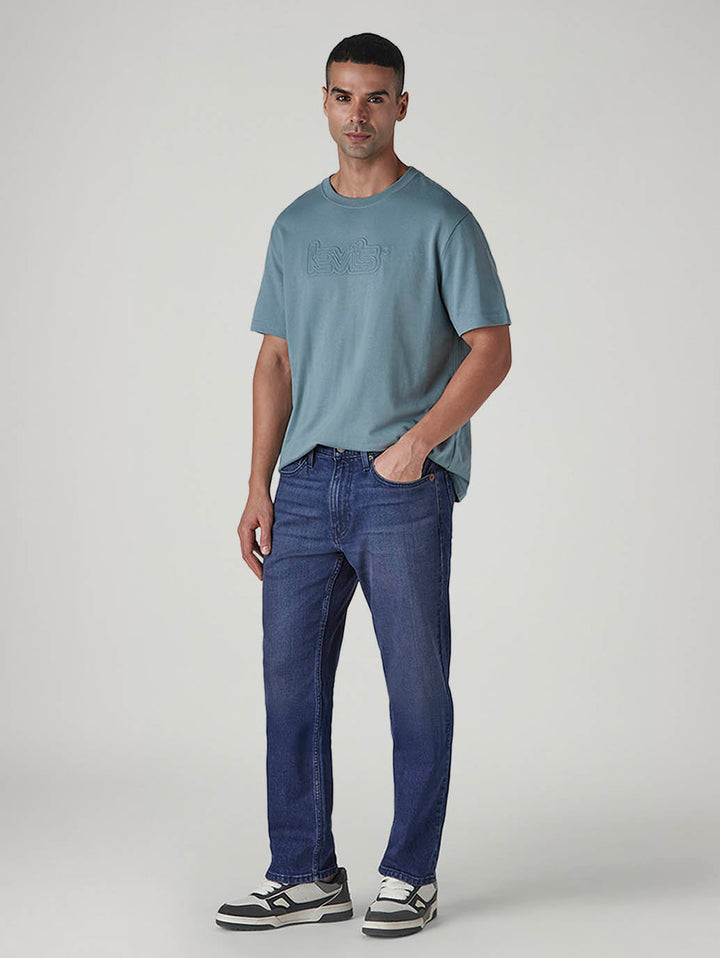 Men's 541 Blue Athletic Tapered Fit Mid Rise Jeans