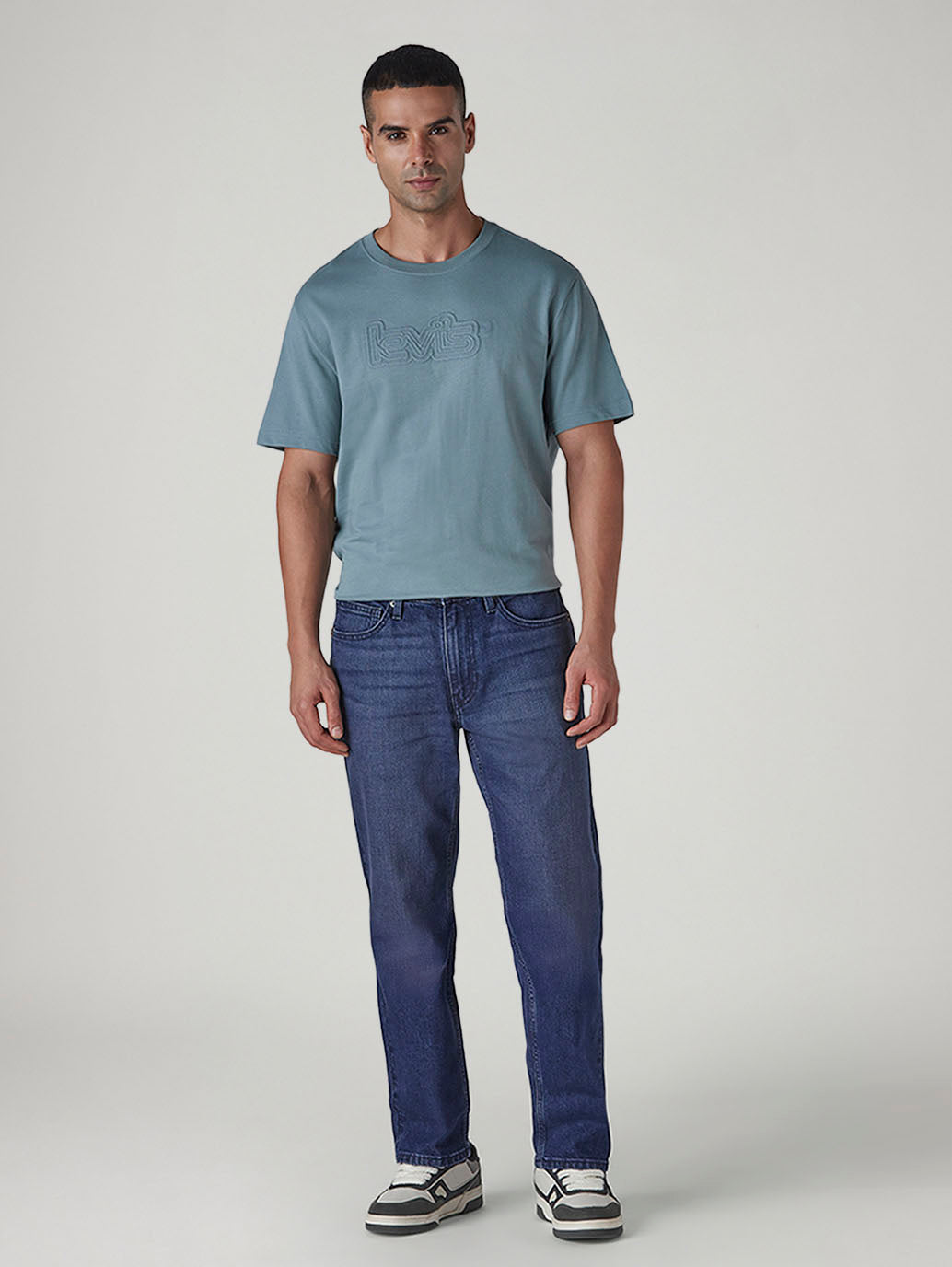 Men's 541 Blue Athletic Tapered Fit Mid Rise Jeans - Front View