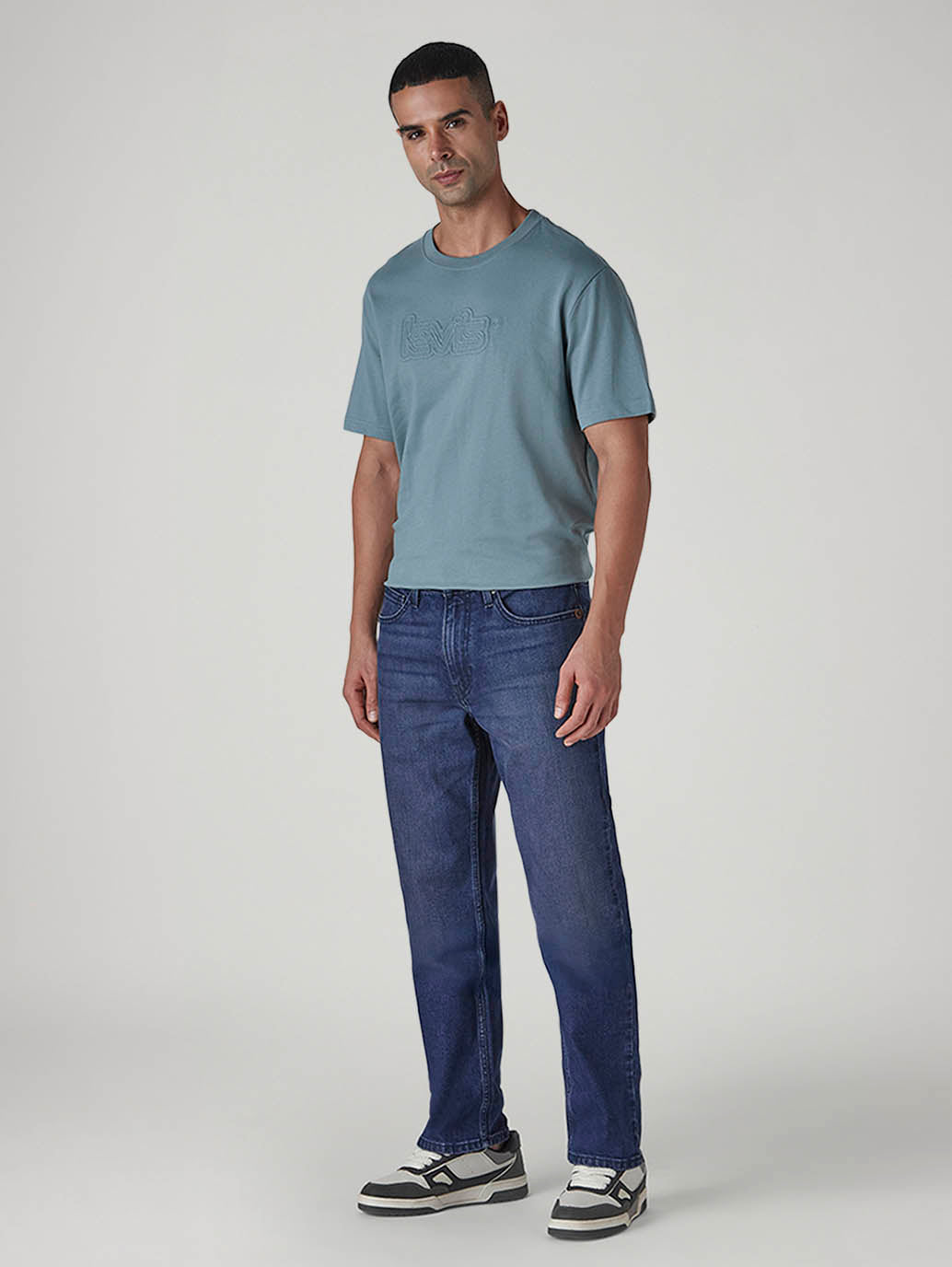 Men's 541 Blue Athletic Tapered Fit Mid Rise Jeans - Side View