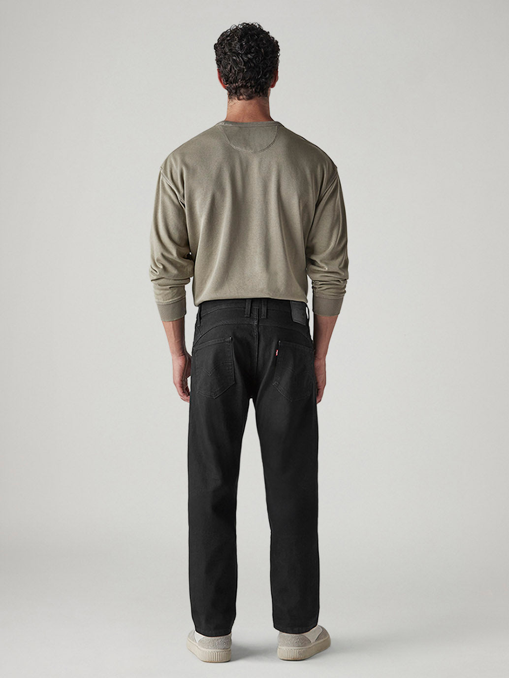 Men's 505 Black Straight Fit Mid Rise Jeans - Back View