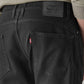 Men's 505 Black Straight Fit Mid Rise Jeans - Detail View