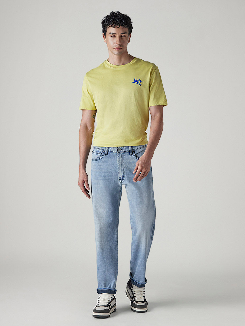 Men's 555 Light Indigo Relaxed Straight Fit Mid Rise Jeans - 66c743e6-db56-4e94-b281-aace839a4bca View