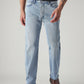Men's 555 Light Indigo Relaxed Straight Fit Mid Rise Jeans - Front View