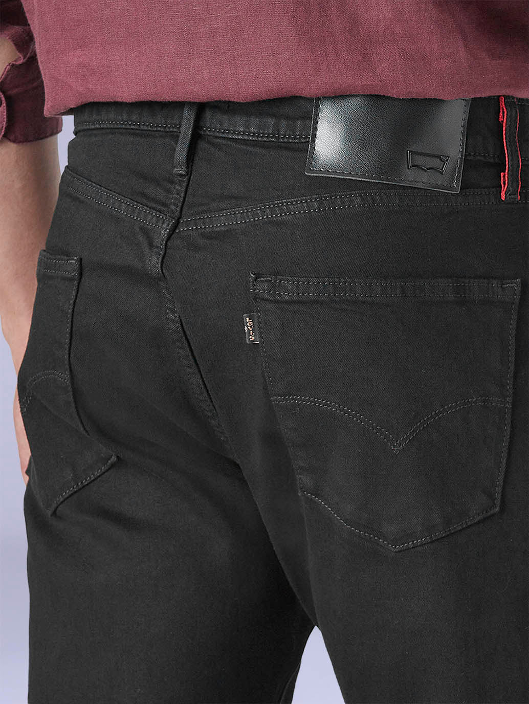 Men's 505 Black Straight Fit Mid Rise Redloop Jeans - f64c6a38-a303-4d8c-a18b-acef1316533a View