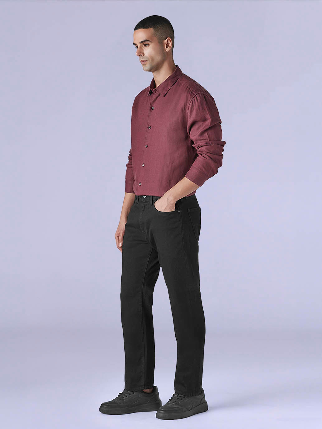 Men's 505 Black Straight Fit Mid Rise Redloop Jeans - 6184c95c-edc9-4f73-9ccb-75100ec69992 View