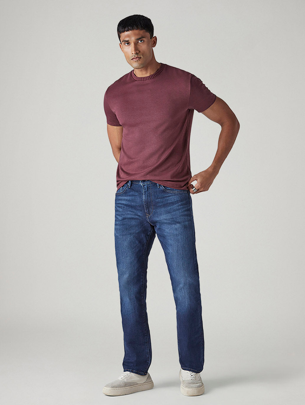Men's 505 Blue Straight Fit Mid Rise Redloop Jeans - 20 View