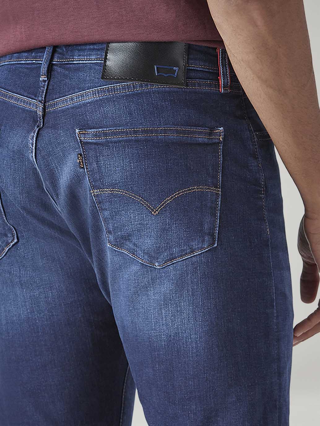 Men's 505 Blue Straight Fit Mid Rise Redloop Jeans - 20 View