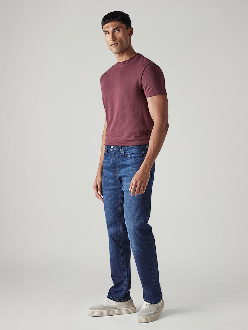 Men's 505 Blue Straight Fit Mid Rise Redloop Jeans - 20 View
