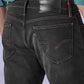 Men's 513 Black Slim Straight Fit Mid Rise Redloop Jeans - Detail View