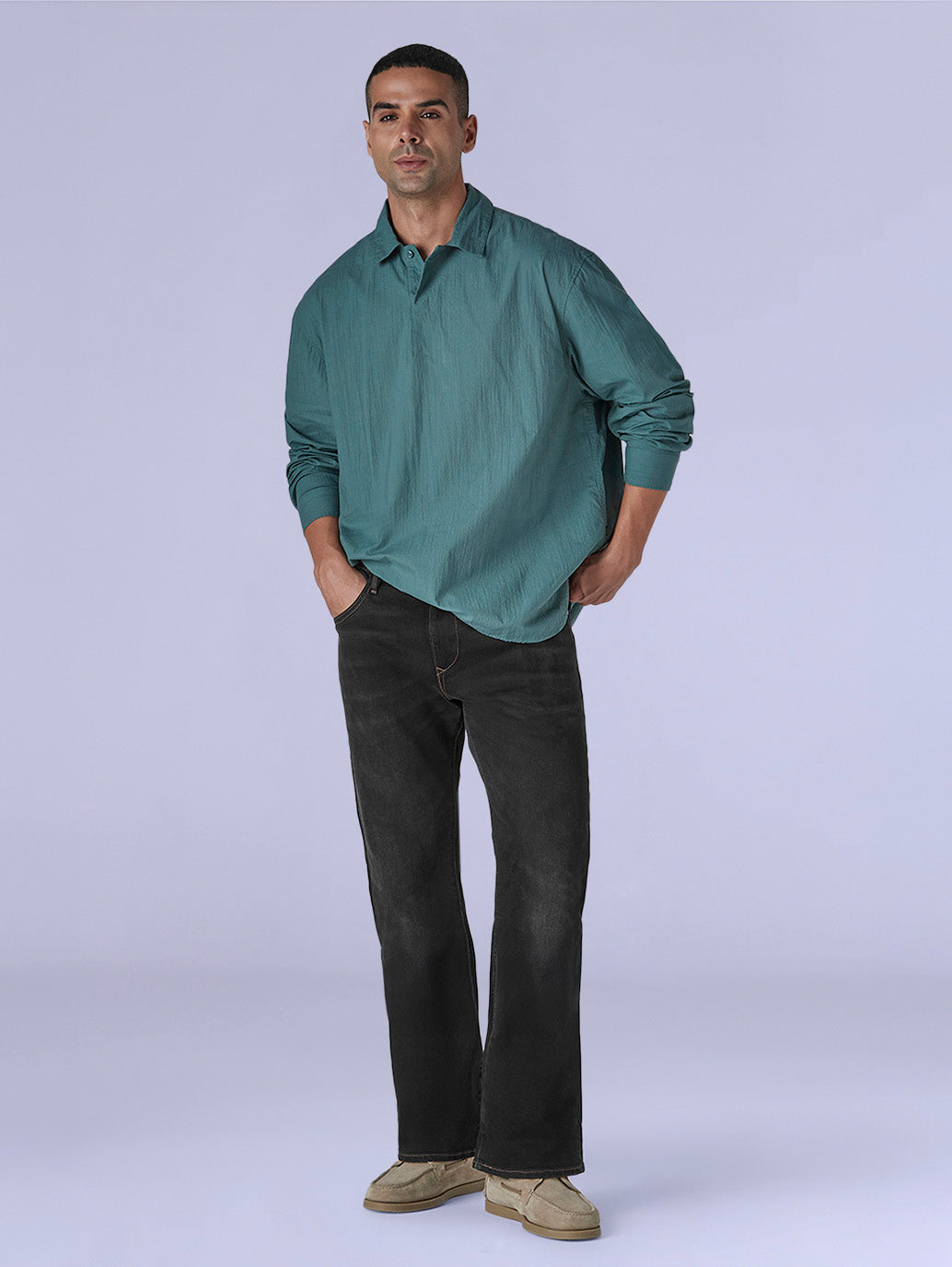Men's 513 Black Slim Straight Fit Mid Rise Redloop Jeans - Side View