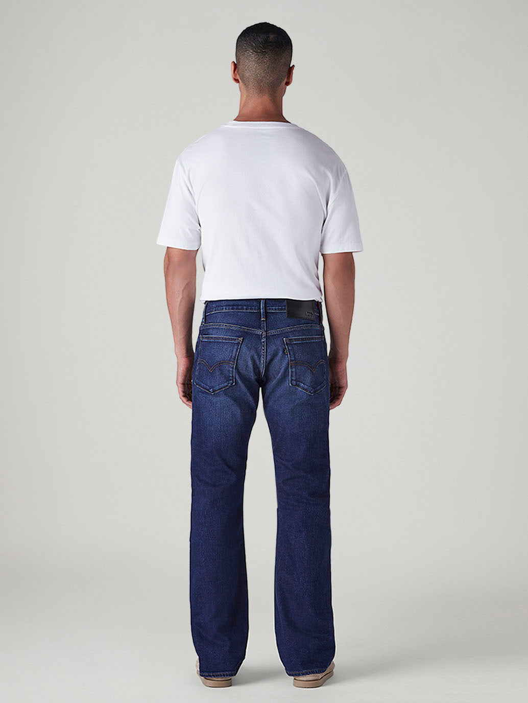 Men's 517 Dark Blue Bootcut Fit Mid Rise Redloop Jeans - Back View