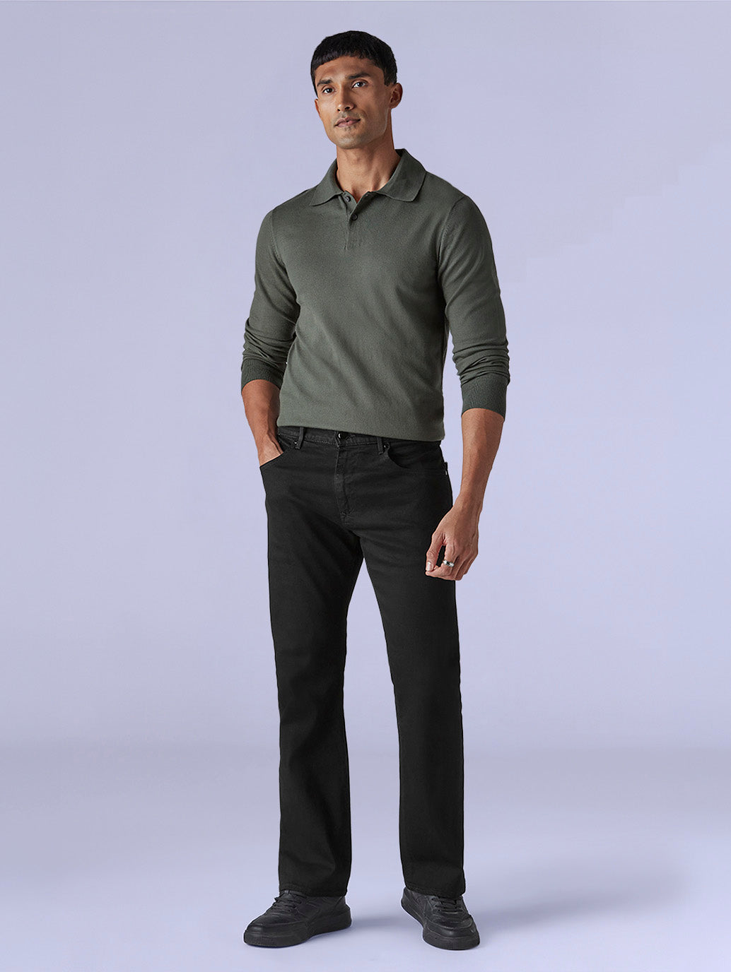 Men's 517 Black Bootcut Fit Mid Rise Redloop Jeans