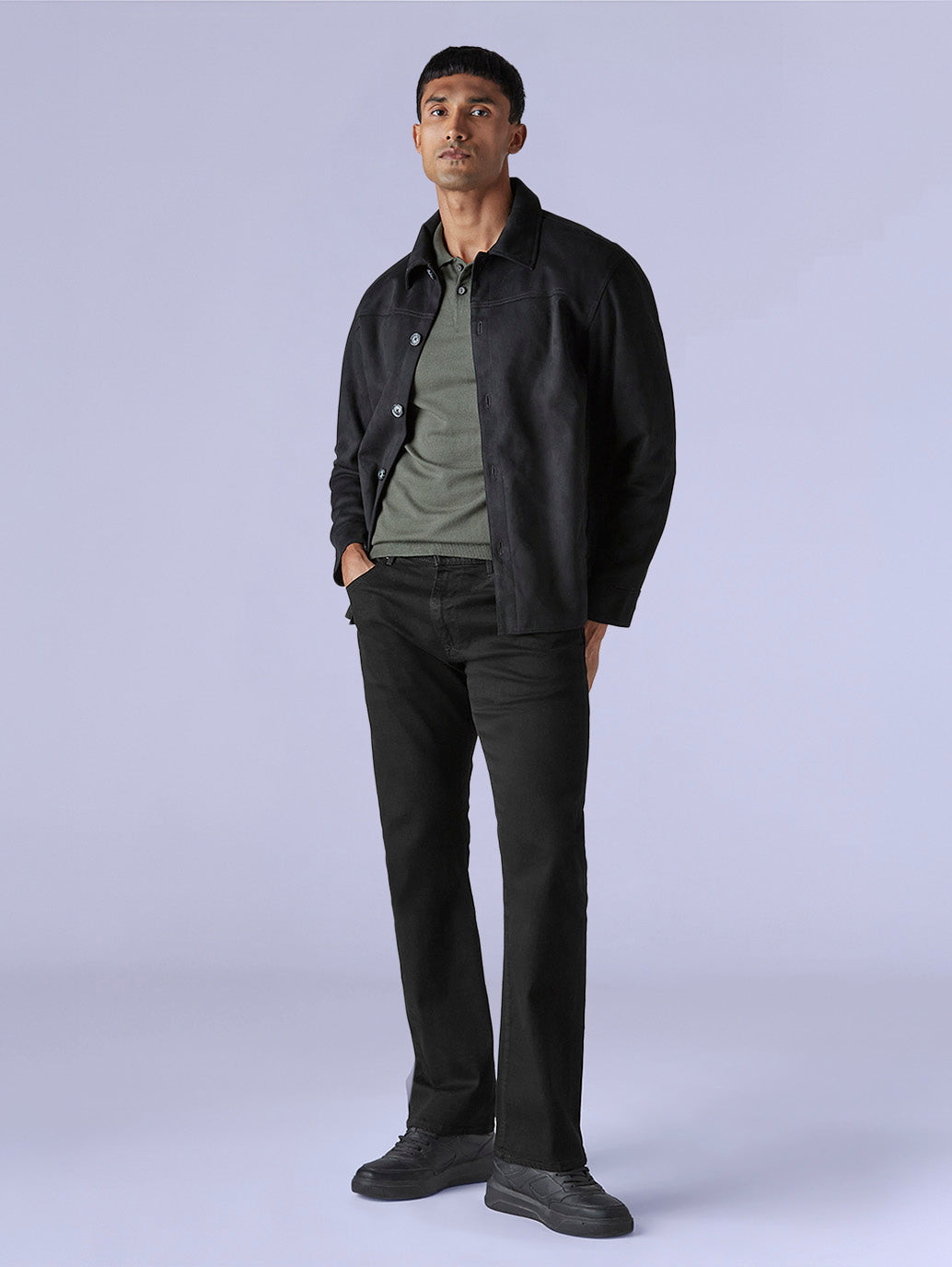 Men's 517 Black Bootcut Fit Mid Rise Redloop Jeans - Front View