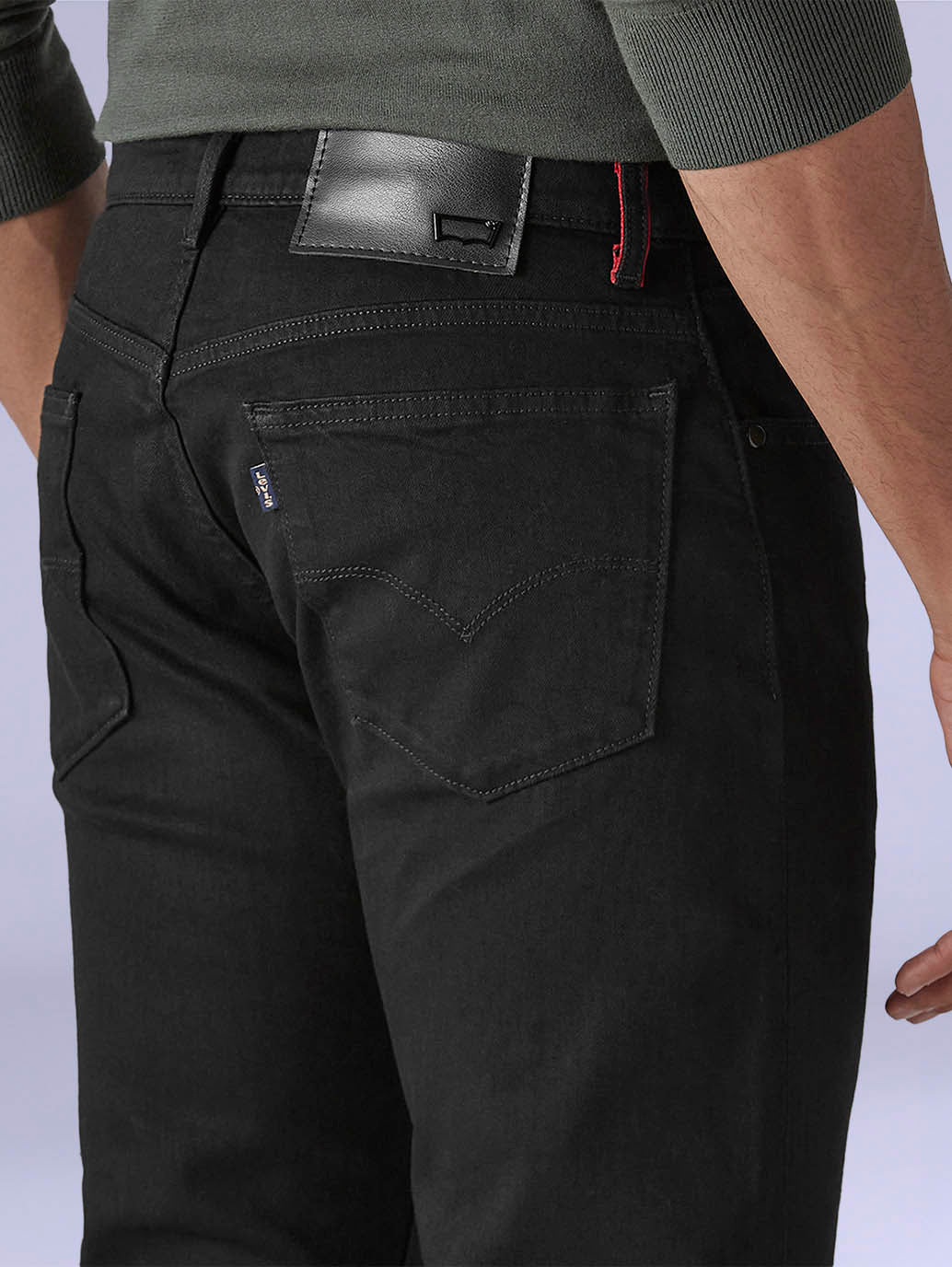 Men's 517 Black Bootcut Fit Mid Rise Redloop Jeans - Detail View
