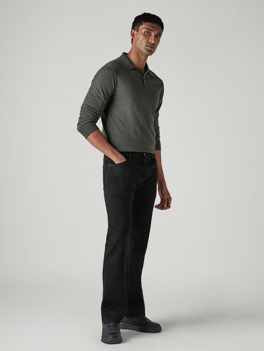 Men's 517 Black Bootcut Fit Mid Rise Redloop Jeans - 20 View