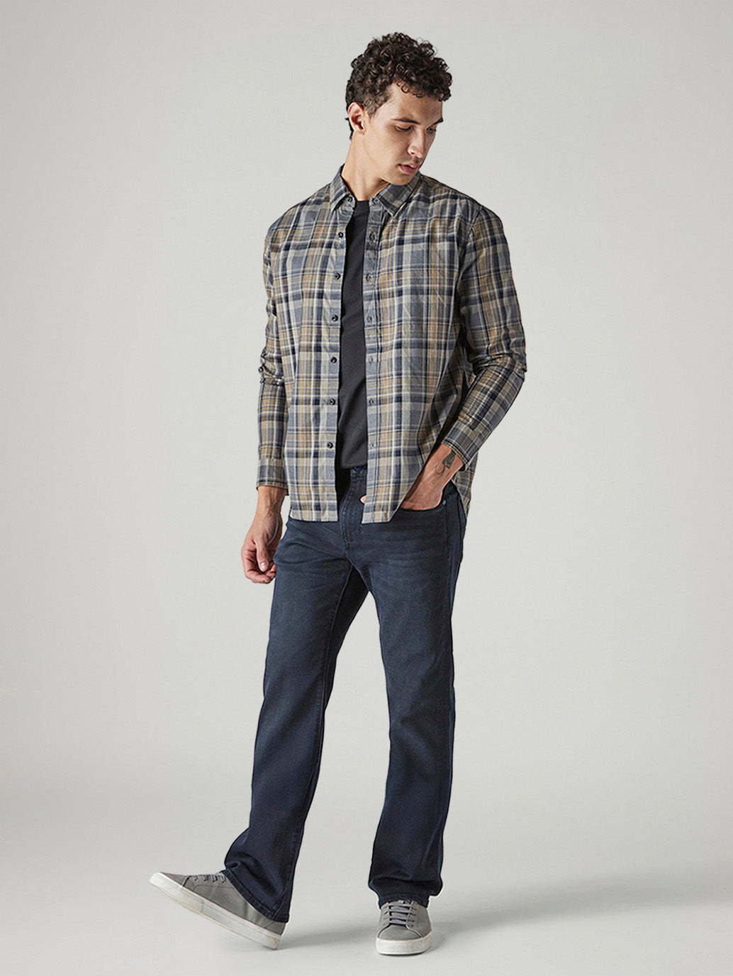 Men's Redloop 527 Navy Bootcut Fit Mid Rise Jeans