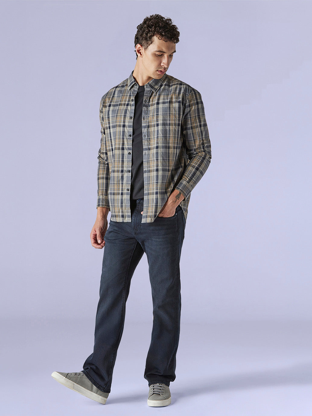 Men's Redloop 527 Navy Bootcut Fit Mid Rise Jeans