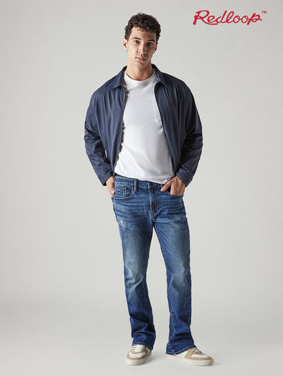 Men's Redloop 527 Dark Blue Bootcut Fit Mid Rise Jeans-image-31