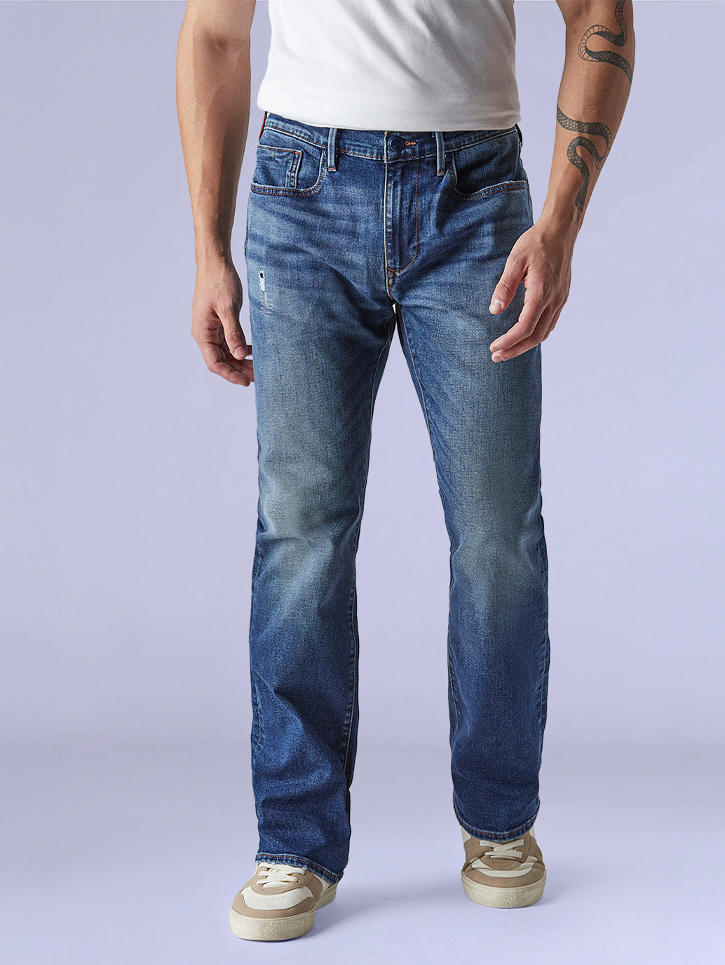 Men's Redloop 527 Dark Blue Bootcut Fit Mid Rise Jeans - fc176b5a-73d7-49cf-82f8-abc2e7e691a4 View