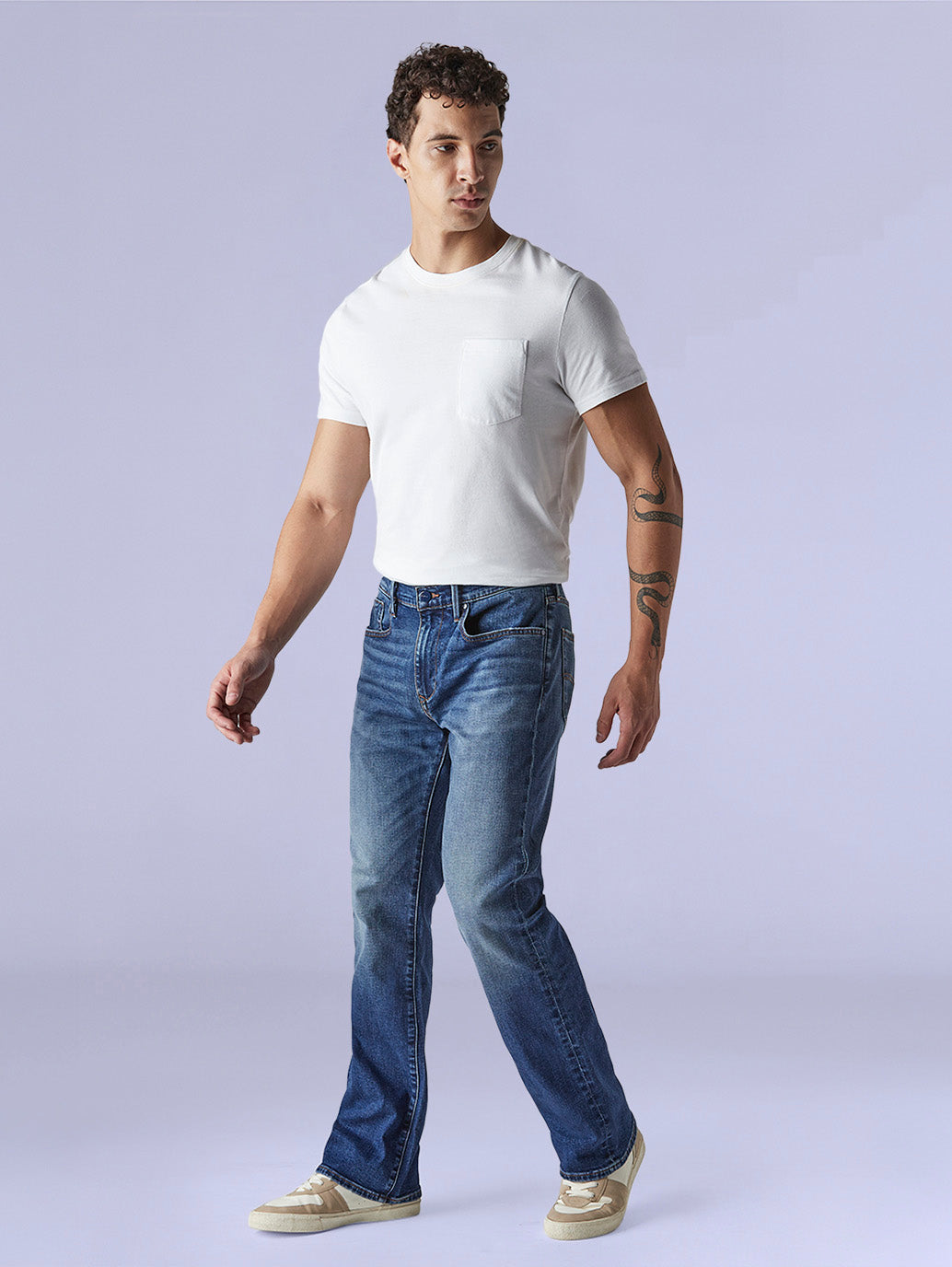 Men's Redloop 527 Dark Blue Bootcut Fit Mid Rise Jeans - 60a6582c-4cb9-44cd-ad87-586ce4d7a80f View