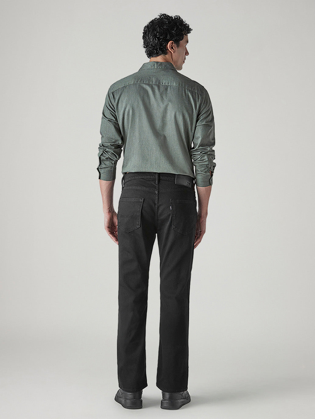 Men's 527 Black Bootcut Fit Mid Rise Redloop Jeans - Back View