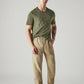 Men's Khaki Tapered Fit Mid Rise Pull On Chinos - Styleshot View