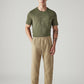 Men's Khaki Tapered Fit Mid Rise Pull On Chinos - Front View