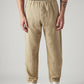 Men's Khaki Tapered Fit Mid Rise Pull On Chinos - Front View