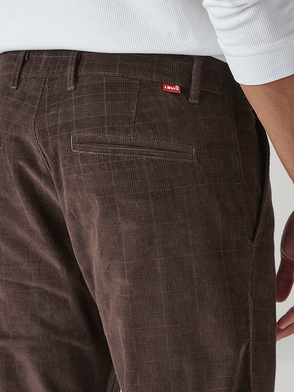 Men's 555 Brown Relaxed Straight Fit Mid Rise Corduroy Chinos - Detail View