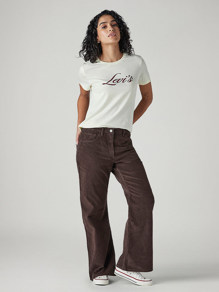 Women's Loose Bootcut Fit Mid Rise Corduroy Trouser