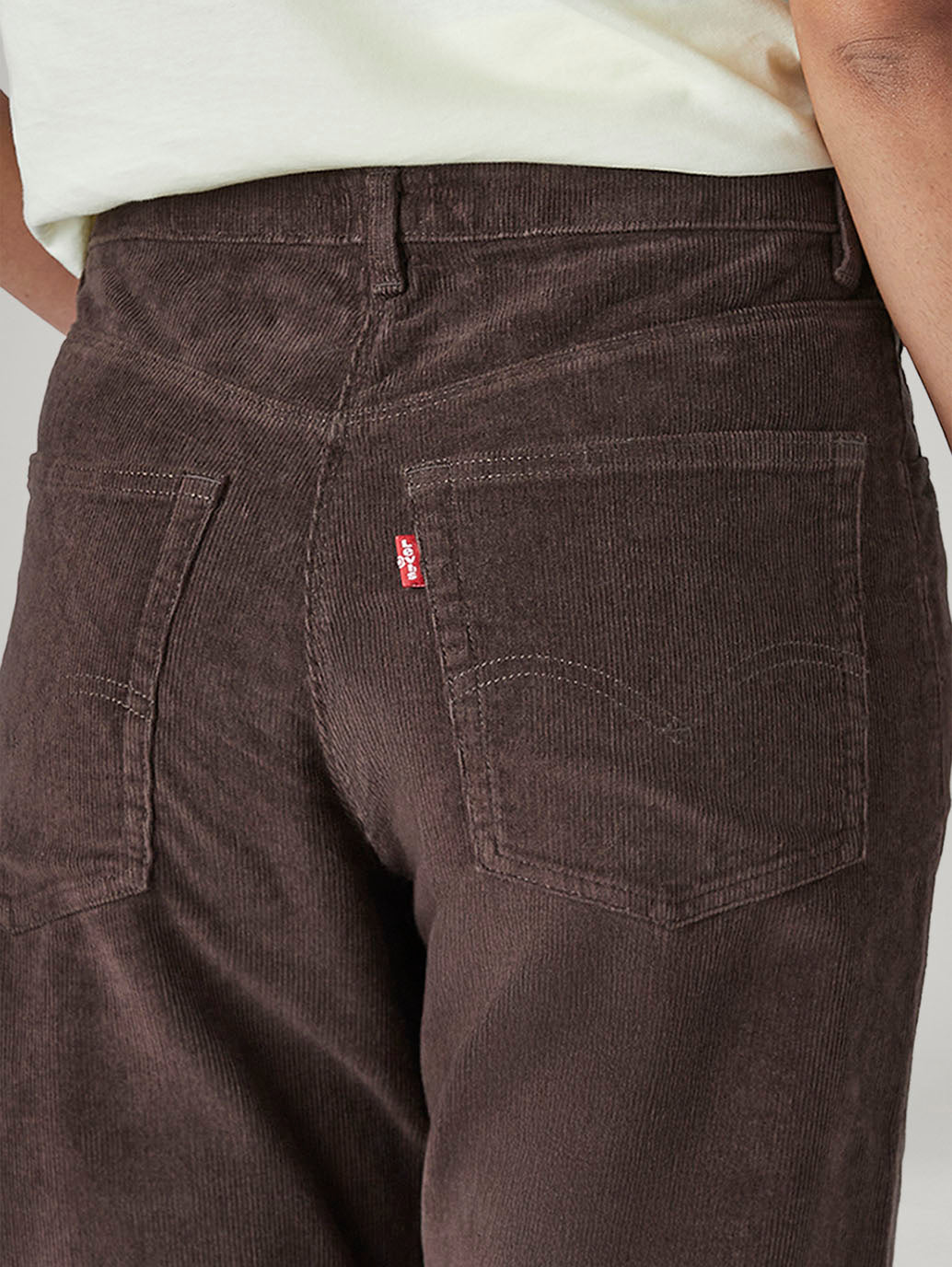 Women's Loose Bootcut Fit Mid Rise Corduroy Trouser - Detail View