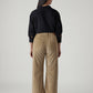Women's Light Brown Loose Bootcut Fit Mid Rise Corduroy Trousers - Back View