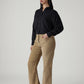Women's Light Brown Loose Bootcut Fit Mid Rise Corduroy Trousers - Side View