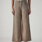 Women's Khaki Wide Leg Fit High Rise Cinched Trousers - 894a2aad-8dba-48a4-bd0f-a0cc7fd8d8c7 View