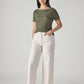 Women's Off White Wide Leg Fit High Rise Cinch Cargos - Styleshot View