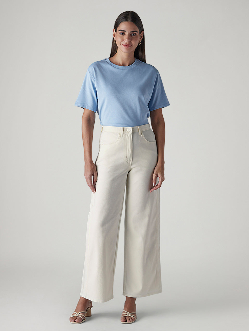 Women's Off White Wide Leg Fit High Rise Cinch Trouser - 7e683fb6-efd8-43fc-80d8-a7987f06b3e3 View